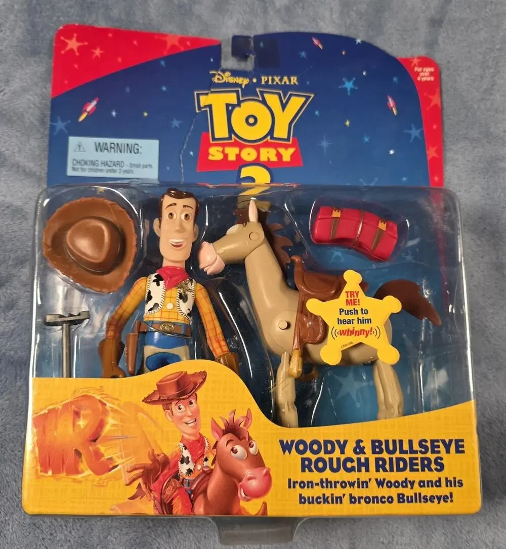 1999 Toy Story 2 🔥 WOODY & BULLSEYE 🔥Rough Riders Action Figures PKG Is Torn